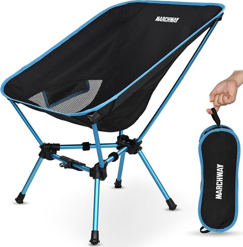 MARCHWAY Lightweight Folding Camping Chair with Spring Lock, Stable Compact Portable for Outdoor Camp, Travel, Beach, Picnic, Festival, Hiking, Backpacking (Lowback Khaki) in Kuwait