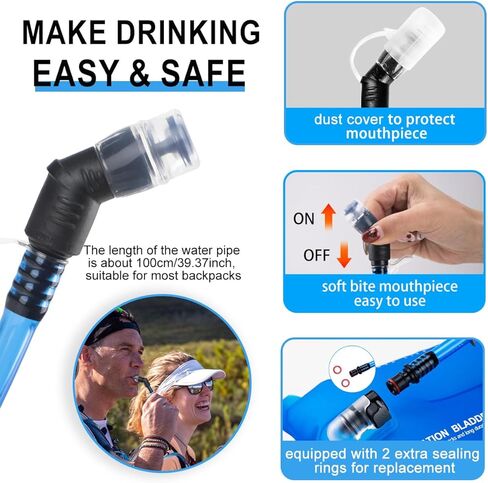 1L/1.5L/2L/3L BPA المثانة المجانية للترطيب ، مثانة ماء TPU مقاوم للتسرب لحقائب المشي لمسافات طويلة ، حزمة ترطيب خزان مياه مفتوحة كبيرة لتشغيل ركوب الدراجات التخييم in Kuwait