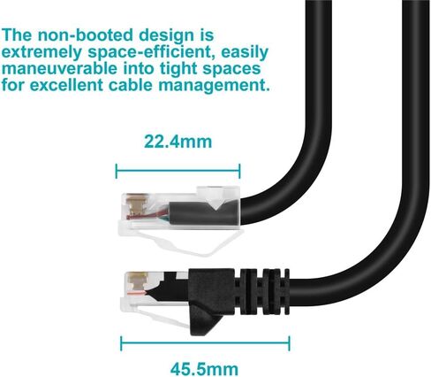 Monoprice Cat6A Patch Cable - 7 Feet - Blue | 26AWG, 10G, Bare Copper Conductor, Gold Plated Copper Connector, RJ45, Non-booted Ethernet Cable in Saudi Arabia
