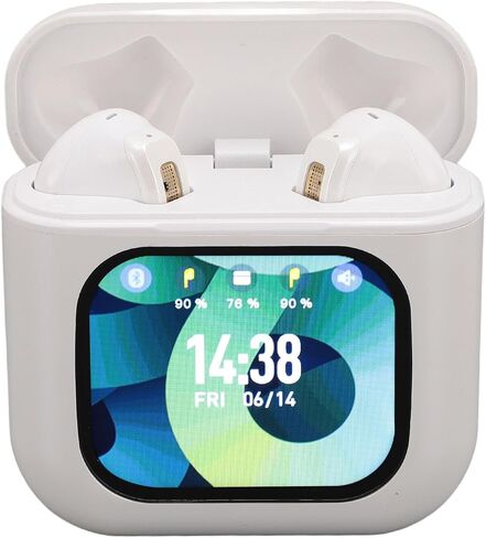 Zunate Earbuds with Touchscreen Charging Case, Bluetooth Headphones - Noise Cancelling, Multi App Notification Support for Sports Exercise (White) in Saudi Arabia