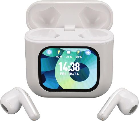 Zunate Earbuds with Touchscreen Charging Case, Bluetooth Headphones - Noise Cancelling, Multi App Notification Support for Sports Exercise (White) in Saudi Arabia