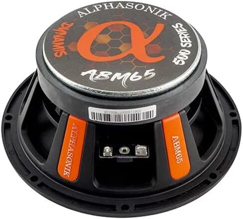 Alphasonik 1 زوج من ABM65 Dynamis Series 6.5 "600 واط كحد أقصى 150 واط RMS متوسطة المدى مكبر صوت 4 أوم من القماش ، ومخروط الورق غير المضغوط ، ومغناطيس الفريت ، وشبكة الشبكة المشمولة in Kuwait