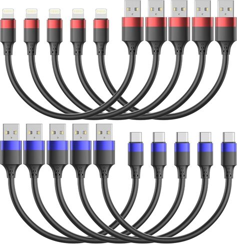 6 inch Short USB C Cable Bulk 10 Pack, Multipack Short USB A to USB C Cable for Fast Charging Stations, 0.5ft Type C Charger Cord for iPhone 16 15 Samsung Galaxy S24 S23 S20 S10 S9 Note 20 10 9 in Saudi Arabia