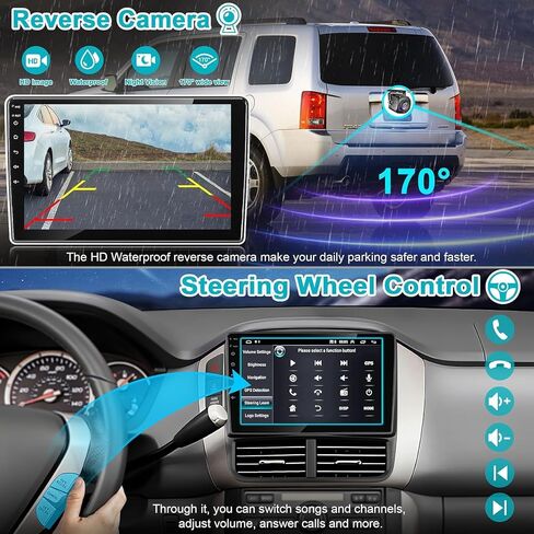 Android 13 Car Radio for Honda Pilot 2006-2008, Build in Wireless/Wire Carplay & Android Auto Support Bluetooth5.2, Back-up Camera,FM Stereo,SWC, 9 Inch IPS Touch Screen 4GB+64GB in Saudi Arabia