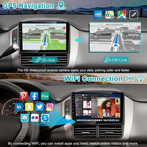 Android 13 Car Radio for Honda Pilot 2006-2008, Build in Wireless/Wire Carplay & Android Auto Support Bluetooth5.2, Back-up Camera,FM Stereo,SWC, 9 Inch IPS Touch Screen 4GB+64GB in Saudi Arabia