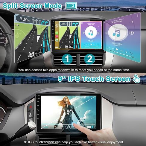 Android 13 Car Radio for Honda Pilot 2006-2008, Build in Wireless/Wire Carplay & Android Auto Support Bluetooth5.2, Back-up Camera,FM Stereo,SWC, 9 Inch IPS Touch Screen 4GB+64GB in Saudi Arabia