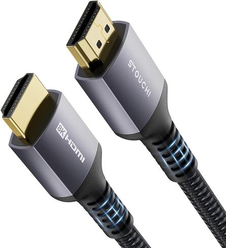 كابلات HDMI رفيعة للغاية 8K من Stouchi بطول 5 أقدام [معتمدة] سلك HDMI 2.1 فائق السرعة 48 جيجابت في الثانية، 8K60 4K120 هرتز 144 هرتز eARC ديناميكي HDR Dolby Vision لأجهزة Apple TV 4K Xbox Series X PS5 Roku LG Sony TV in Kuwait