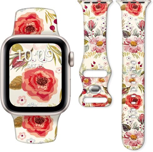 نطاقات رياضية متوافقة مع Iwatch Watch Band 38mm 40mm 41mm نساء الرجال ، حزام سبورت سيليكون لطيف لسلسلة IWatch 10 9 8 7 6 5 4 3 2 1 Ultra SE in Kuwait