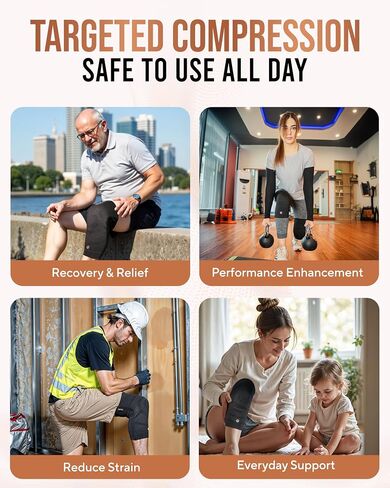 Copper Knee Brace for Men & Women (2 Pack) — Non-Slip Compression Copper Knee Sleeve for Arthritis, Knees Pain Relief, Swelling, Anti inflammatory and Recovery Support (Large) in Saudi Arabia
