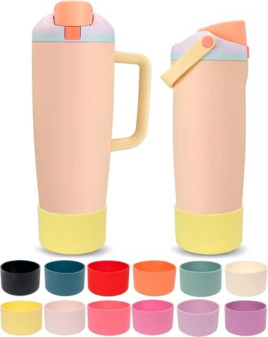 حذاء السيليكون لـ Owala 30oz و 40oz Freesip Sway Bottles & Tumblers-غير انزلاق ، مقاوم للخدش ، مُحسّن للاستقرار ، متوفر بـ 12 لونًا (بلوم أرجواني) in Kuwait