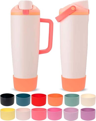 حذاء السيليكون لـ Owala 30oz و 40oz Freesip Sway Bottles & Tumblers-غير انزلاق ، مقاوم للخدش ، مُحسّن للاستقرار ، متوفر بـ 12 لونًا (بلوم أرجواني) in Kuwait