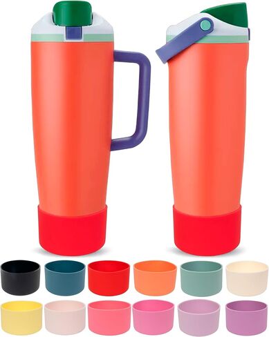 حذاء السيليكون لـ Owala 30oz و 40oz Freesip Sway Bottles & Tumblers-غير انزلاق ، مقاوم للخدش ، مُحسّن للاستقرار ، متوفر بـ 12 لونًا (بلوم أرجواني) in Kuwait