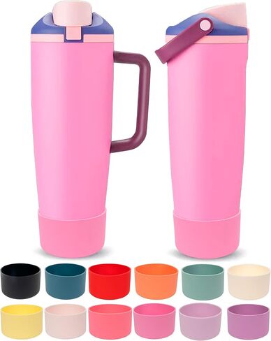 حذاء السيليكون لـ Owala 30oz و 40oz Freesip Sway Bottles & Tumblers-غير انزلاق ، مقاوم للخدش ، مُحسّن للاستقرار ، متوفر بـ 12 لونًا (بلوم أرجواني) in Kuwait