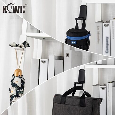 KIWIFOTOS Headphone Stand Holder Under Desk, PC Gaming Headset Hook Hanger Mount with 360 Adjustable Rotating Arm Clamp & Built in Cable Clip - White in Kuwait