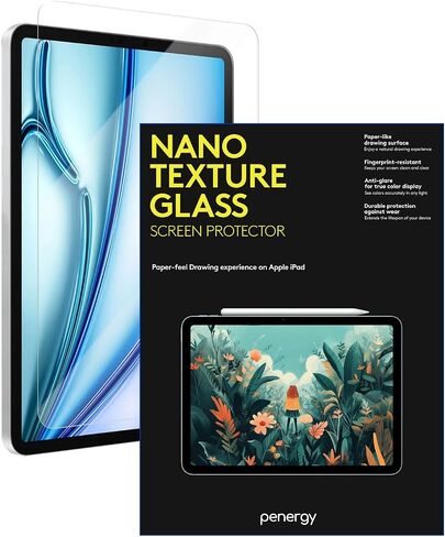 Screen Protector made for Apple iPad 13" Air (M2) - Nano Texture Glass, Paper like Feel, Anti Glare, HB Pencil Friction for Writing, Sketching & Everyday Use in Saudi Arabia