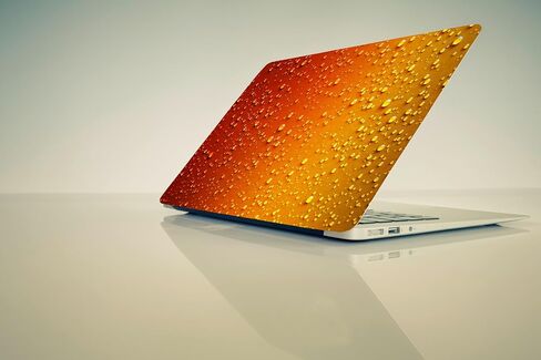Laptop Skin with 3D Orange Water Drop Pattern Design - Universal Vinyl Sticker Decal, Fits 13-15.6" Laptops, Dustproof, Waterproof, Reusable Cover in Saudi Arabia