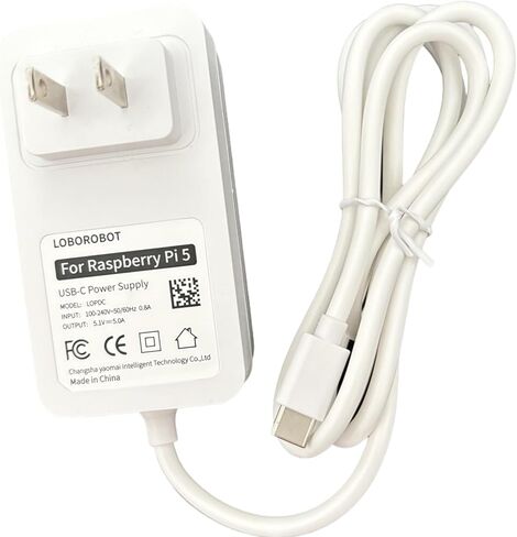 27W Power Supply Adapter for Raspberry Pi 5, Type C Power Supply Cord for Orange Pi 5, 5 Pro, Orange Pi 5 Plus, Orange Pi 5 Max, Orange Pi CM5, 5.1V 5A Charger, USB C Power Supply Cable 3.3FT (White) in Kuwait