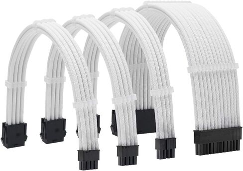 PSU Extensions Sleeved Cables Kit 18AWG 30cm ATX 24pin,CPU4+4p,PCI-E 6+2p,PCI-E 6p for ATX Power Supply Cable with Cable Comb in Saudi Arabia