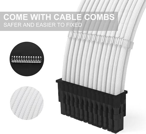 PSU Extensions Sleeved Cables Kit 18AWG 30cm ATX 24pin,CPU4+4p,PCI-E 6+2p,PCI-E 6p for ATX Power Supply Cable with Cable Comb in Saudi Arabia