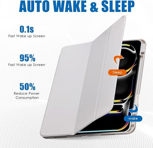 for iPad Pro 11 Inch Case 2024 5th Generation (M4), iPad Pro 11 inch case with Pencil Holder, Smart Cover with Protective Trifold Stand & Soft TPU Back, Auto Wake/Sleep, Support Pencil Pro (Gray) in Kuwait