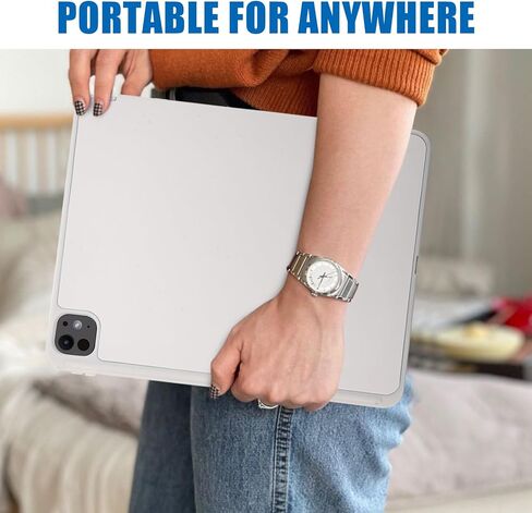 for iPad Pro 11 Inch Case 2024 5th Generation (M4), iPad Pro 11 inch case with Pencil Holder, Smart Cover with Protective Trifold Stand & Soft TPU Back, Auto Wake/Sleep, Support Pencil Pro (Gray) in Kuwait