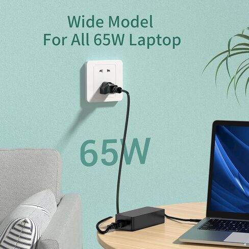 Chromebook Charger, USB C Laptop Charger, 45W 65W Fast Charging for Lenovo Dell Samsung HP Asus Acer Google Chromebook Charger, fit USB Computer Chargers for Laptops, Type c chromebook Charger in Saudi Arabia