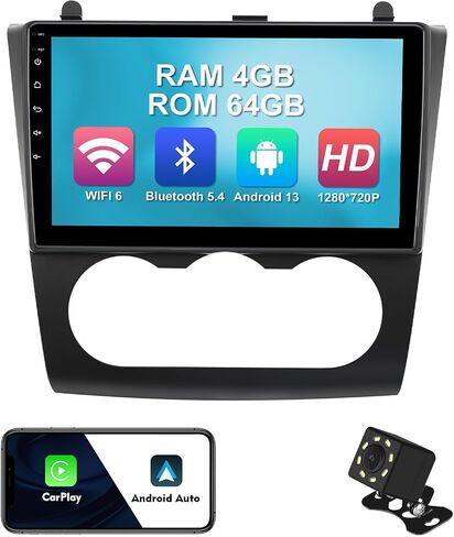 2+64G 9-inch Android 14 Car Stereo for Nissan Altima 2008-2012 IPS Touchscreen Screen Car Radio with Carplay & Android Auto Support Backup Camera GPS FM Navi BT SWC in Saudi Arabia