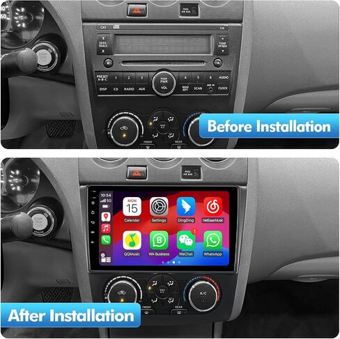 2+64G 9-inch Android 14 Car Stereo for Nissan Altima 2008-2012 IPS Touchscreen Screen Car Radio with Carplay & Android Auto Support Backup Camera GPS FM Navi BT SWC in Saudi Arabia