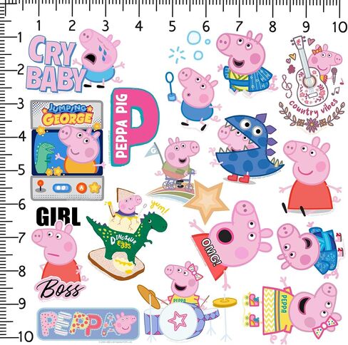 Peppa Pig and George 50ct Vinyl Large Deluxe Package Pack -Pack - الكمبيوتر المحمول ، زجاجة ماء ، سكرابوكينغ ، قرص ، لوح التزلج ، داخلي/خارجي in Kuwait