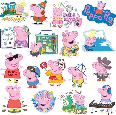 Peppa Pig and George 50ct Vinyl Large Deluxe Package Pack -Pack - الكمبيوتر المحمول ، زجاجة ماء ، سكرابوكينغ ، قرص ، لوح التزلج ، داخلي/خارجي in Kuwait
