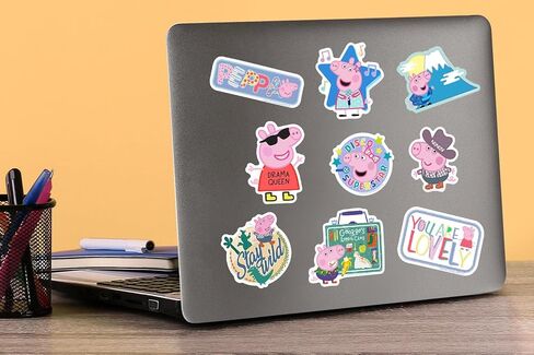 Peppa Pig and George 50ct Vinyl Large Deluxe Package Pack -Pack - الكمبيوتر المحمول ، زجاجة ماء ، سكرابوكينغ ، قرص ، لوح التزلج ، داخلي/خارجي in Kuwait