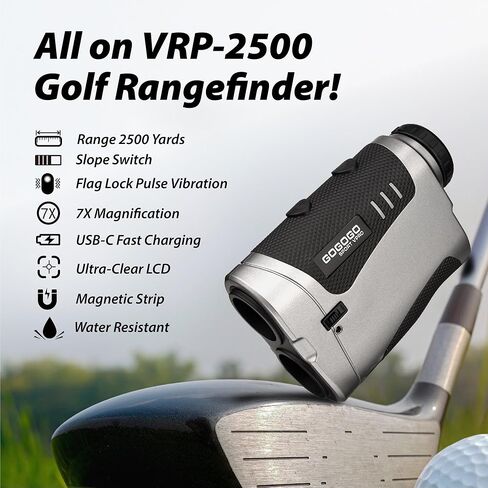 Gogogo Sport VPRO VRP Golf Rangefinder مع مفتاح الميل ، 1500/2500 YD ، التكبير 7x ، شريط المغناطيس ، ± 0.3yd دقة ، مكتشفات النطاق القابلة لإعادة الشحن للغولف/الصيد ، ملحقات الجولف in Kuwait