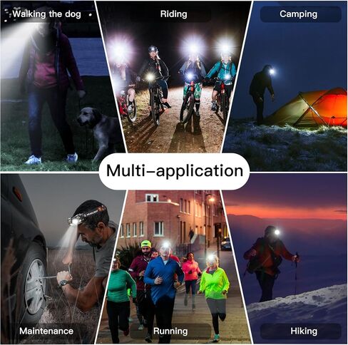 KunHe 4 Pack Headlamp Flashlight Head Lamps led Rechargeable Headlight Motion Sensor Head Lamp 10 Mode for Outdoor Camping Gear Hiking Fishing Running Cycling Headlight Christmas Gift in Saudi Arabia