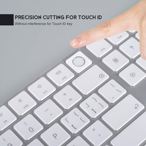 Keyboard Cover Skin for 2021 Apple iMac 24 inch Magic Keyboard with Touch ID, iMac 24 inch 2021 Accessories, Ultra Thin TPU Apple iMac 24 inch A2449 Waterproof Keyboard Protector-Clear/Transparent in Kuwait