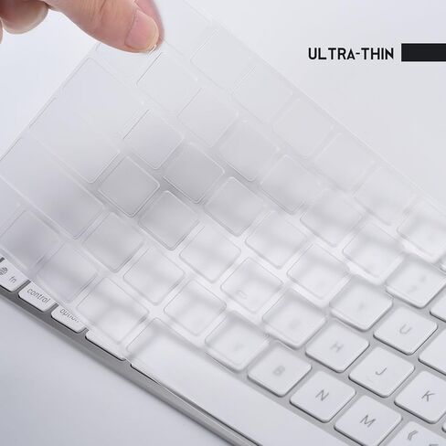 Keyboard Cover Skin for 2021 Apple iMac 24 inch Magic Keyboard with Touch ID, iMac 24 inch 2021 Accessories, Ultra Thin TPU Apple iMac 24 inch A2449 Waterproof Keyboard Protector-Clear/Transparent in Kuwait
