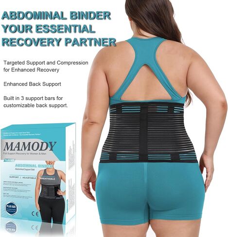 Abdominal Binder Post Surgery Plus Size | Postpartum Belly Band Wrap | Post C Section Belly Binder | Stomach Compression Hernia Belt For Men or Women Hernia Surgery, Natural Birth, Abdominal Injuries,Hysterectomy (2XL/3XL) in Kuwait