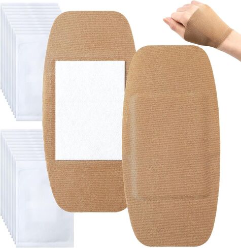 Geiserailie 20 pcs ضمادات لاصقة كبيرة مرنة 6 "x3" ضمادات النسيج مع إزالة اللاتكس غير المؤلمة غير الملموسة لرعاية الجرح والإسعافات الأولية in Kuwait