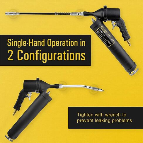 AZUNO Pneumatic Grease Gun, Heavy Duty 6000 PSI Air Compressor Grease Guns with Flex Hose, Metal Extension, Professional Coupler and Sharp Nozzle in Saudi Arabia