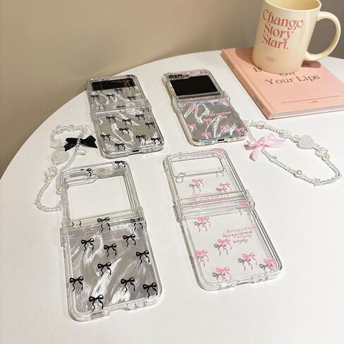 بالنسبة إلى Samsung Galaxy Z Flip 5 Case Paper Laser Laser Paper ، فتيات ، و CANTE CASE CASE BOY BEADS ، واقي مفصلي ، وغطاء بريق امرأة أنيقة لـ Samsung Z Flip 5 -pink in Kuwait
