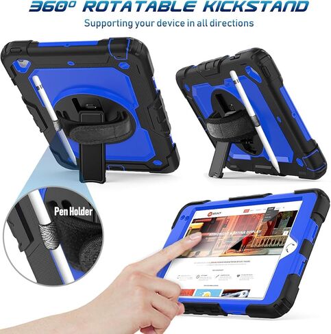 Case for iPad Mini 5th Generation, for iPad Mini 5/ Mini 4 Case, Timecity Heavy Duty Case with Screen Protector, Kickstand Hand/Shoulder Strap Pencil Holder for iPad Mini 5th/4th Gen 7.9''- Orange in Kuwait