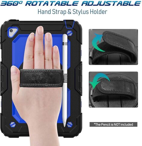 Case for iPad Mini 5th Generation, for iPad Mini 5/ Mini 4 Case, Timecity Heavy Duty Case with Screen Protector, Kickstand Hand/Shoulder Strap Pencil Holder for iPad Mini 5th/4th Gen 7.9''- Orange in Kuwait