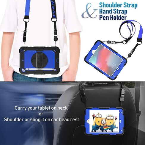 Case for iPad Mini 5th Generation, for iPad Mini 5/ Mini 4 Case, Timecity Heavy Duty Case with Screen Protector, Kickstand Hand/Shoulder Strap Pencil Holder for iPad Mini 5th/4th Gen 7.9''- Orange in Kuwait