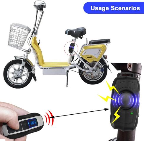 Bike Alarm with Remote USB Rechargeable 115dB Anti-Theft Vibration Motion Bicycle Alarm IPX5 Waterproof Vehicle Security Alarm System for Bike Motorcycle Electric Scooter in Saudi Arabia