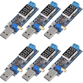 6pcs USB Step UP/Down Power Supply Module, 3.5V-12V to 1.2V-24V DC-DC Adjustable Boost Buck Converter Module Voltage Regulator 5V to 3.3V 9V 12V 18V 24V