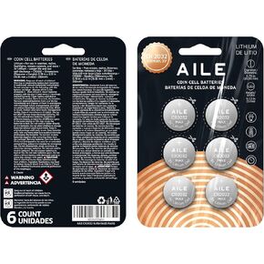 AILE CR2032 Battery for Key Fobs: 3v Coin Batteries 10 Pack Long - Lasting for Remote Controls - Watches - Reliable Performance - Child-Secure Packaging