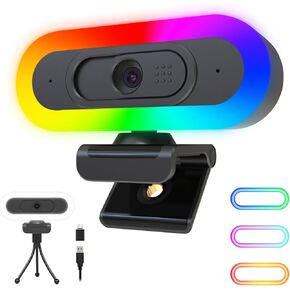 كاميرا ويب HD 1080P، كاميرا ويب للكمبيوتر بمنفذ USB مع ميكروفون، كاميرا لابتوب سطح المكتب فل اتش دي، كاميرا ويب فيديو 110 درجة، كاميرا ويب بث احترافي للتسجيل والمكالمات والمؤتمرات والالعاب