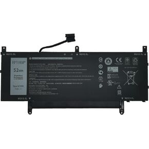 N7HT0 Laptop Battery 52Wh 6500mAh 4-Cell 7.6V Compatible with Dell Latitude 9510 9520 / Latitude 9520 2-in-1 Series TVKGH V5K68 N2NLL HYMNG 08NFC7 N7HTO 0PKW00 089GNG 0HYMNG