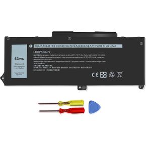 RJ40G 63Wh Laptop Battery Replacement for Dell Latitude 15 5520 Latitude 14 5420 Precision 15 3560 Series M033W 01K2CF 075X16 WY9DX P137G P137G001 P104F P104F001 0M3KCN 0WK3F1 15.2V 3941mAh 4-Cell