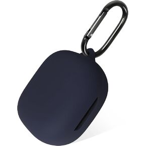 Geiomoo Silicone Case for SHOKZ OpenFit 2, Soft Flexible Scratch Resistant Protective Cover with Carabiner (Black)