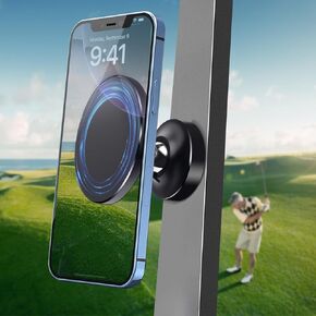 Magnetic Phone Holder for Golf Cart – 360° Adjustable Phone Mount with Ultra-Strong Magnet, All-Metal Cell Phone Holders for Car Accessories Compatible with iPhone, Samsung (924001)